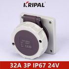 Bảng điều khiển ổ cắm điện công nghiệp điện áp thấp IP67 48V 32A 2 pin IEC được lắp