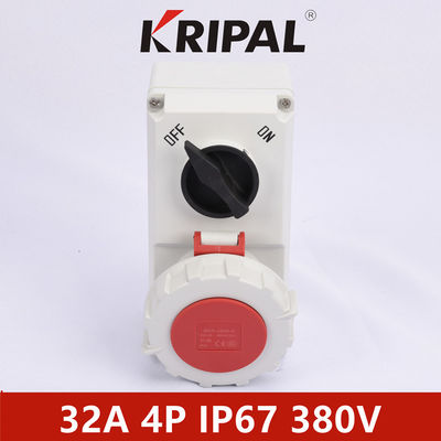 Ổ cắm điện công nghiệp tiêu chuẩn IEC Khóa cơ chống ẩm IP67 32A