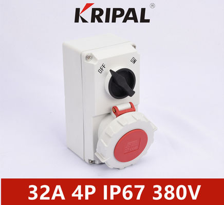 Ổ cắm điện công nghiệp tiêu chuẩn IEC Khóa cơ chống ẩm IP67 32A