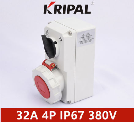Ổ cắm điện công nghiệp tiêu chuẩn IEC Khóa cơ chống ẩm IP67 32A