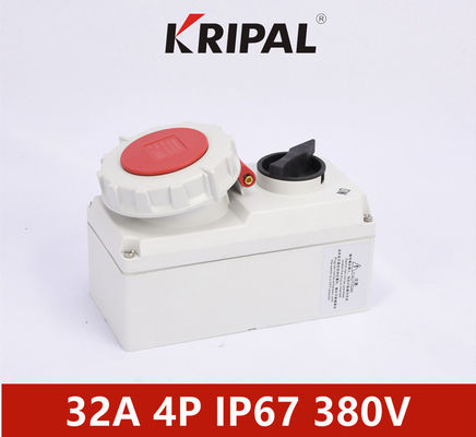 Ổ cắm điện công nghiệp tiêu chuẩn IEC Khóa cơ chống ẩm IP67 32A