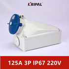 125A IP67 220V 3P Tiêu chuẩn IEC Ổ cắm gắn tường công nghiệp chống thấm nước