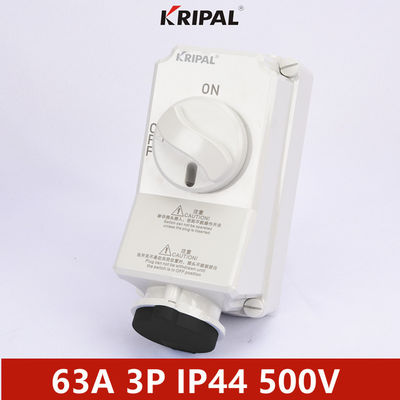 Ổ cắm công tắc điện liên động IP44 63A 3P 1 pha IEC