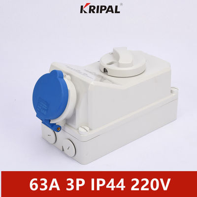 Ổ cắm công tắc điện liên động IP44 63A 3P 1 pha IEC